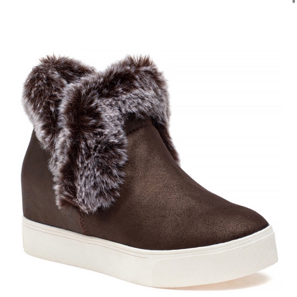 JSLIDES Brown Brush Suede Bootie